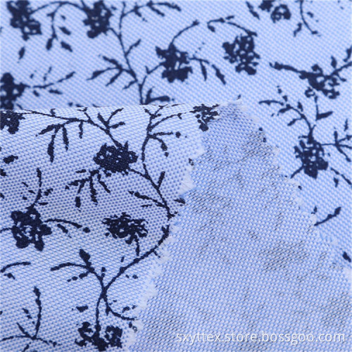 Cotton Yarn Dyed Oxford Flower Printed Shirt Fabric